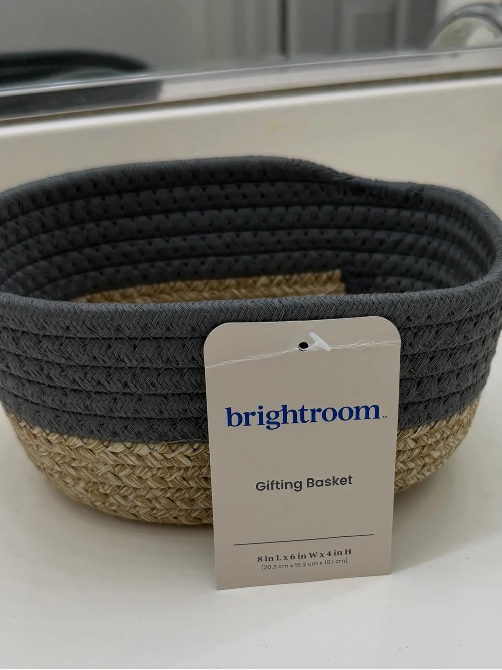 Brightroom Woven Rope Basket 8”L x 6”W x 4”H New with tags